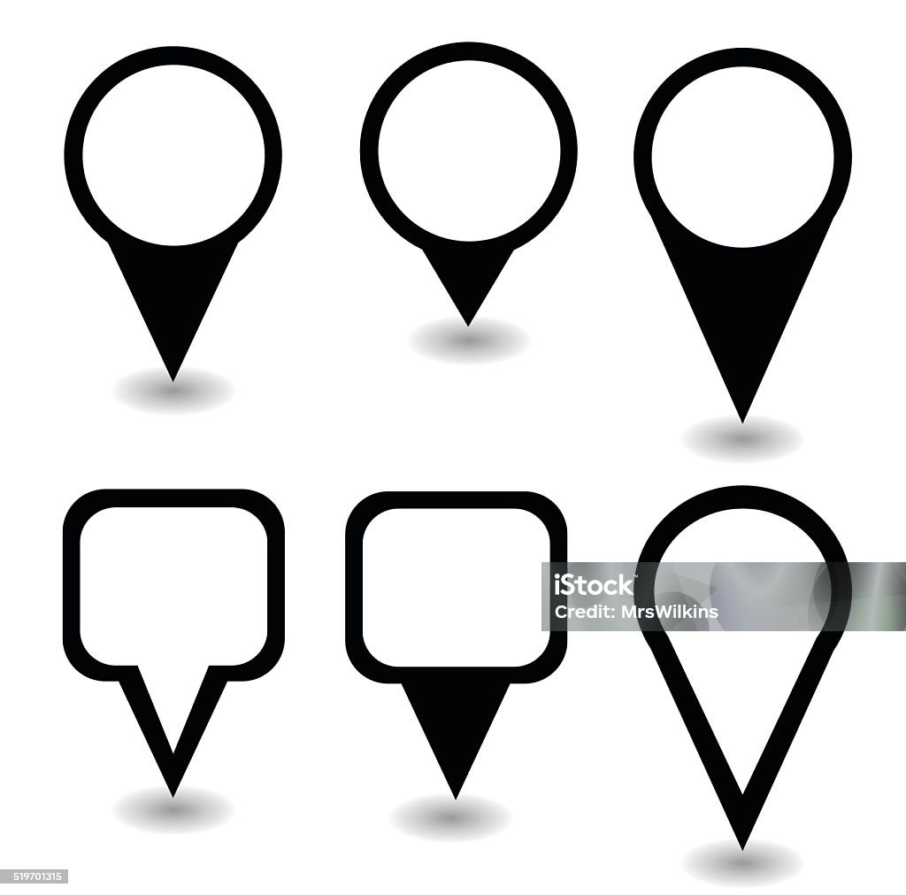 Point Notr Shape Set Of Black Pointers And Markers Different Shapes Vector Stock ...