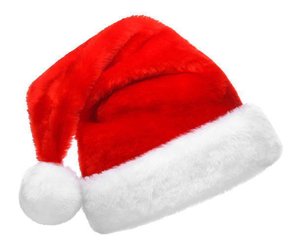 istock Single Santa Claus red hat isolated on white background 519705841