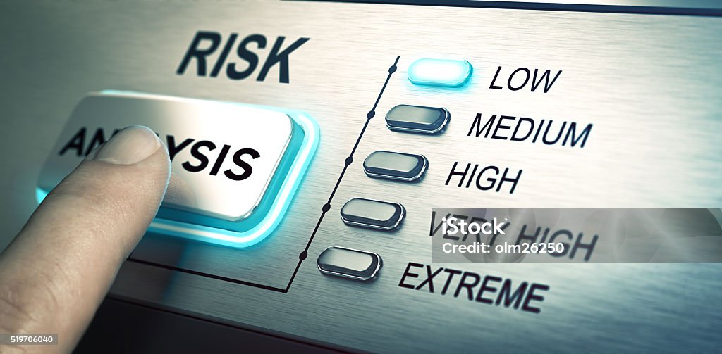 Risiken analysieren, niedrigem Risiko - Lizenzfrei Überprüfung Stock-Foto