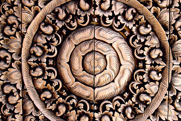 istock Thai flower wooden carving 519706442