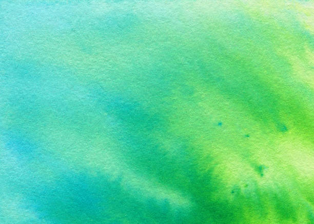 Hand painted watercolor and ink background. There is a texture of mottled paint splatters throughout the painting. The prominent colors are turquoise blue and green.