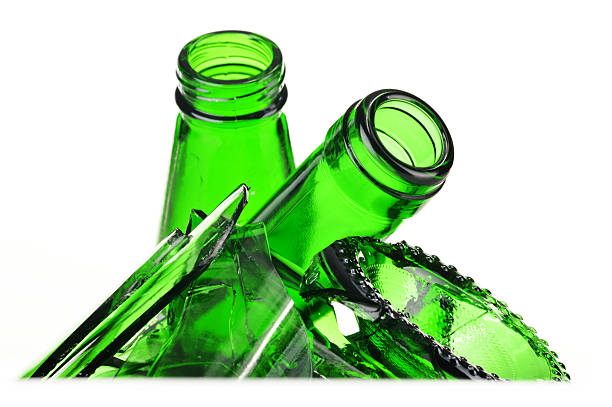 istock Pieces of broken glass over white background. Recycling 519708531