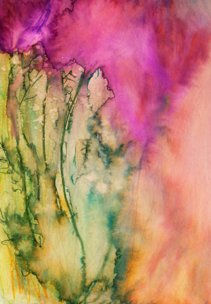 istock Hand painted abstract background with bright colors and texture 519708644