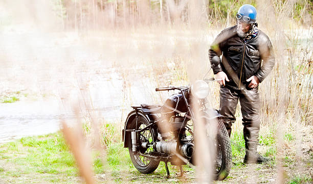 istock Vintage motorbike rider 519708734