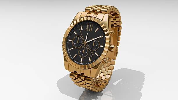 ouro relógio de pulso de luxo para homens - gold watch - fotografias e filmes do acervo