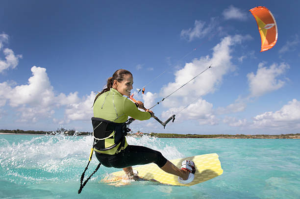 istock Kite Boarding Woman in the Caribbean. 519712110