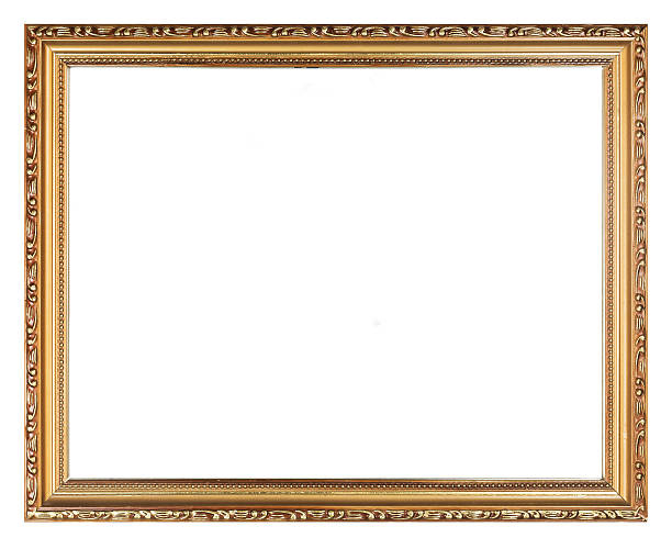 ouro moldura de quadro - picture frame classical style elegance rectangle imagens e fotografias de stock