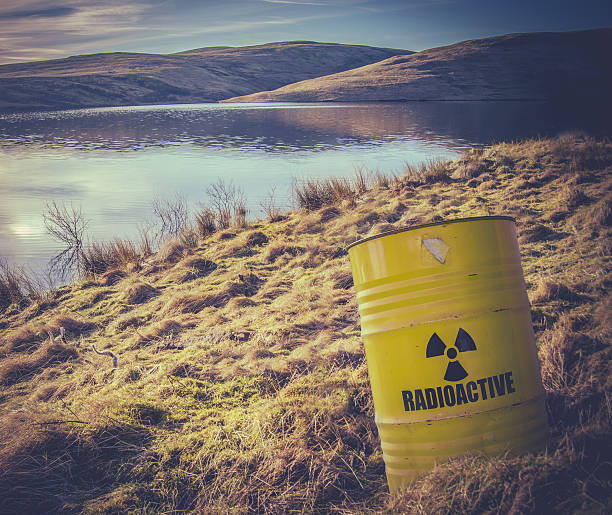 Radioactive Waste Near Water stock photo