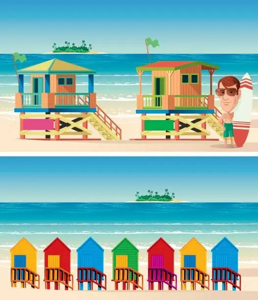 Vector illustration of Beach Hut