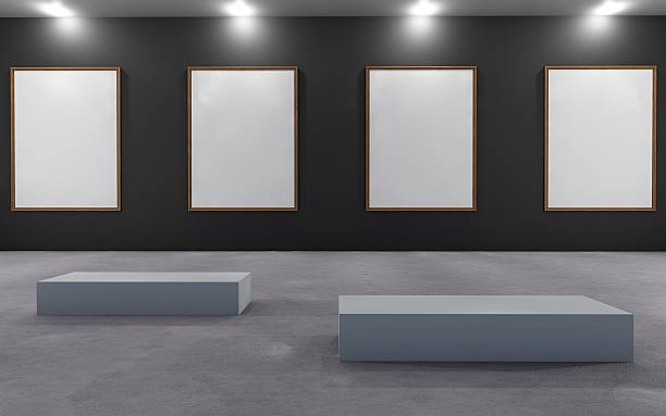 istock Art Gallery Exhibition blank placard 519714406