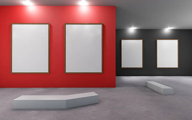 istock Gallery Museum placard Red and Black wall 519714420