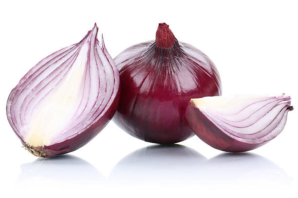 istock Red onion onions slice slices vegetable isolated on white 519716508