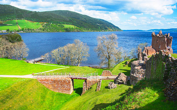 istock Panoramic view to Ruins of Urquhart Castle in Loch Ness 519716536
