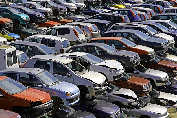 istock several cars destroyed in the car demolition 519720569