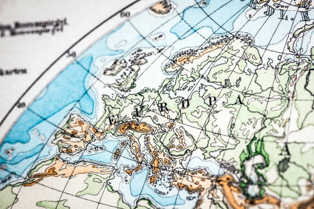 istock Antique German atlas map close up: Europe 519721383