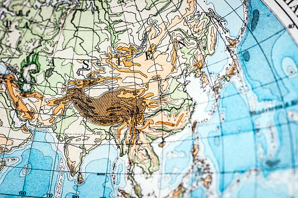 istock Antique German atlas map close up: Asia 519721389