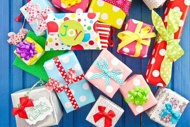 istock Little presents wrapped in colorful paper 519721793