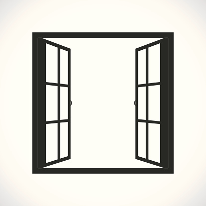 Windowshalf Open Window Vector Stock Illustration - Download Image Now ...