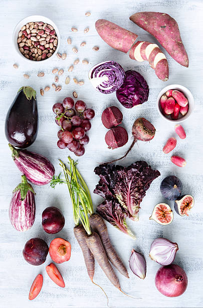 istock Assorted purple toned fruits and vegetables as a collection 519725461