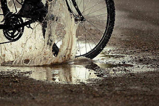 bicycle and water reflection blur shadow