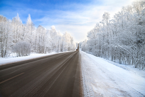 winter road highway traffic
