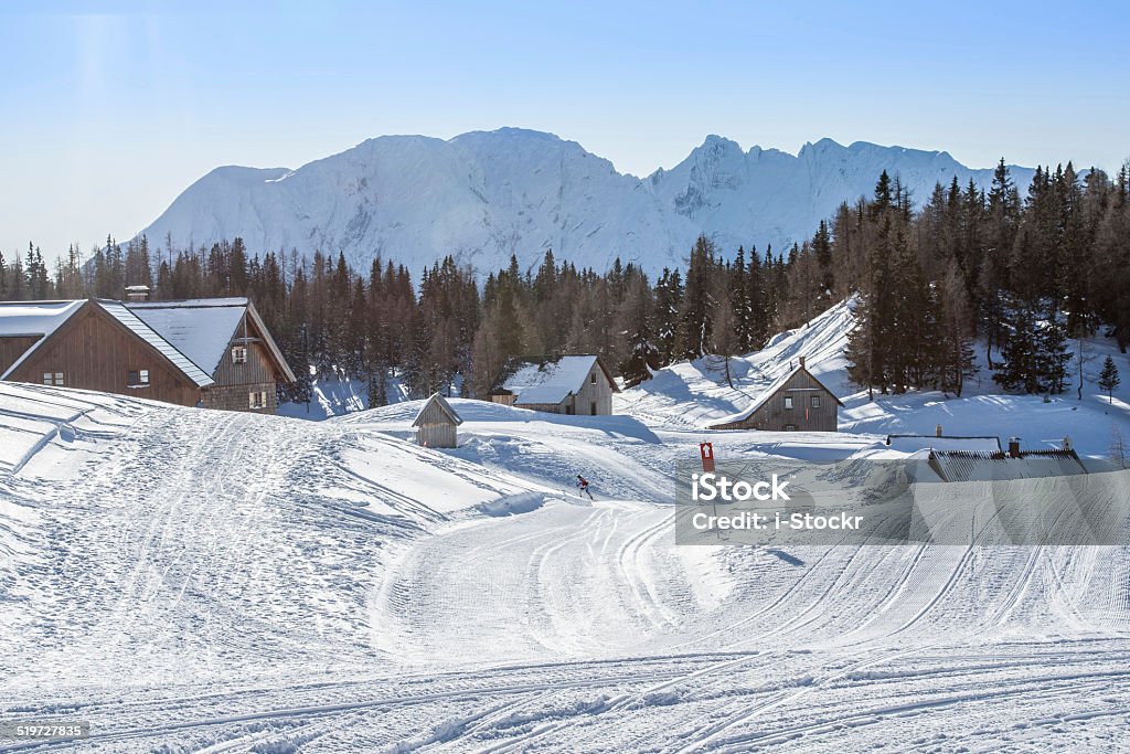 View at ski station Winter view at the the ski station in Alps Austria Activity Stock Photo