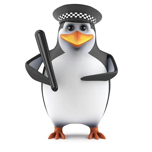 Photo of 3d Penguin is a police officer