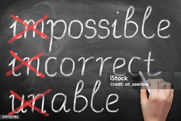 Make It Possible On Blackboard Stock Photo - Download Image Now - Single Word, Motivation, Positive Emotion