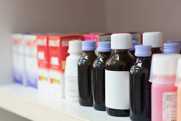 medicine bottles in the pharmacy