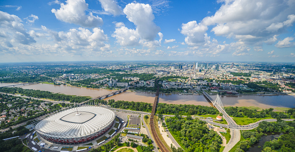 Aerial view of Warsaw, Poland