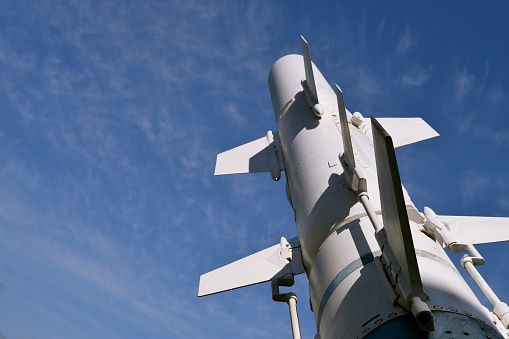 Airplane flying on blue sky