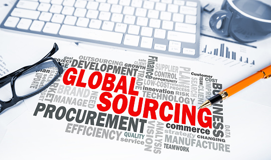 global sourcing word cloud on office scene