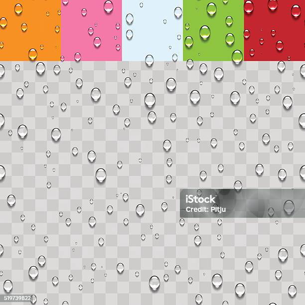 Water Transparent Drops Seamless Pattern Stock Illustration - Download Image Now - Condensation, Textured, Drop