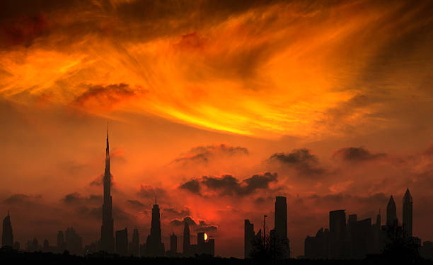 istock Sunset view of Dubai downtown 519740594