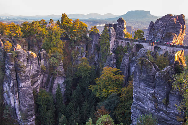 istock Bastei bridge in the Saxon Switzerland National Park 519748525