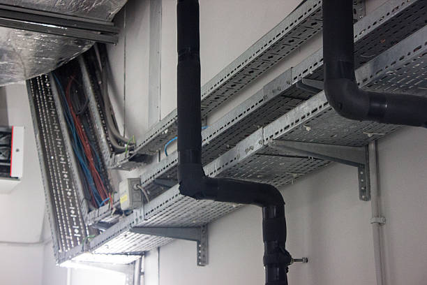 Metal cable tray stock photo