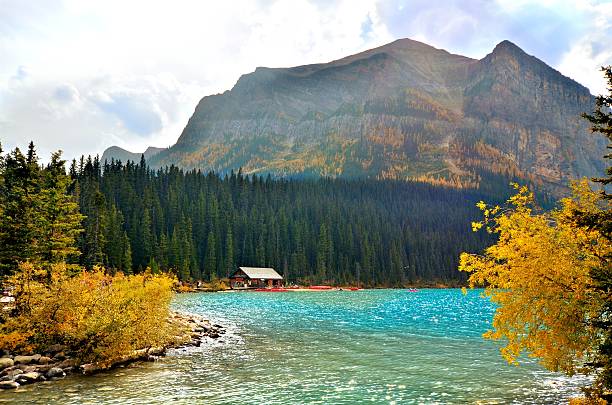 View at Lake Louise, Banff National Park, Canada with autumn colors