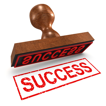 3d render of a success rubber stamp