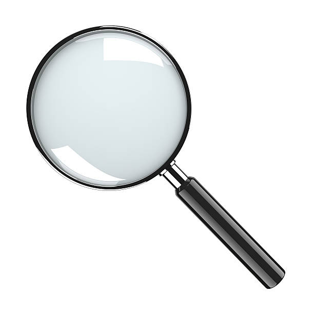 Magnifier Glass Metal Magnifier Glass Isolated on White Background magnifying glass stock pictures, royalty-free photos & images