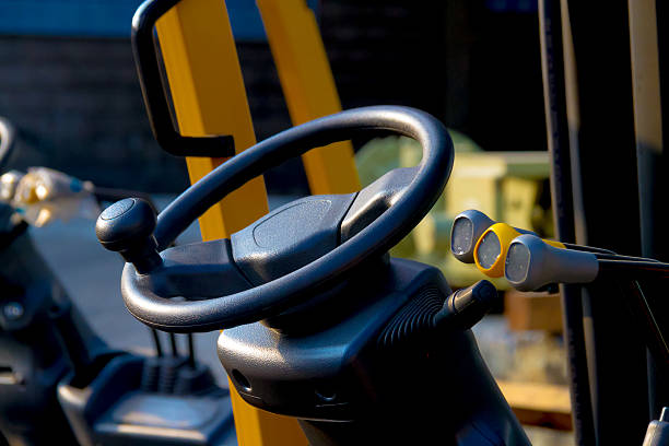 istock Steering and drive system vehicles of the forklift. 519752968