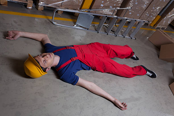 istock Unconscious man in a factory 519753339
