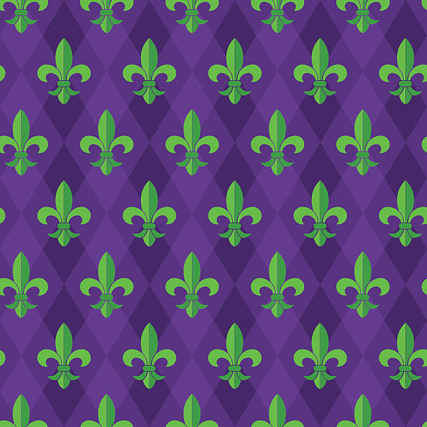 fleur-de-lis nahtlose muster - mardi gras backgrounds fleur de lys symbol stock-grafiken, -clipart, -cartoons und -symbole