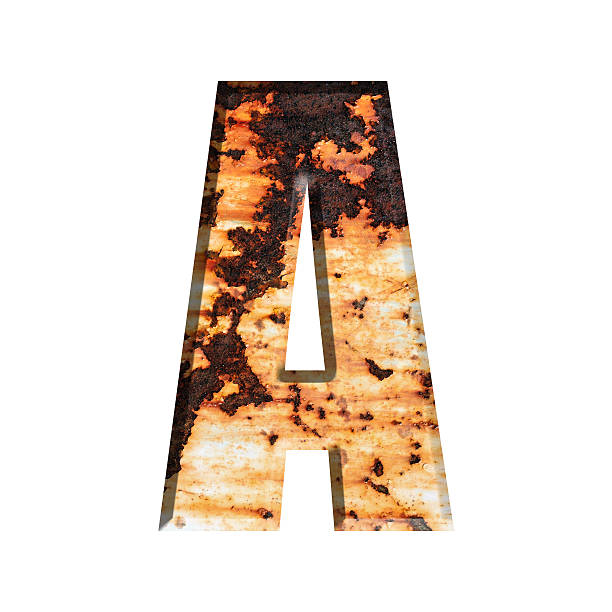 istock Alphabet on Grungy Rusted Steel texture 519754028