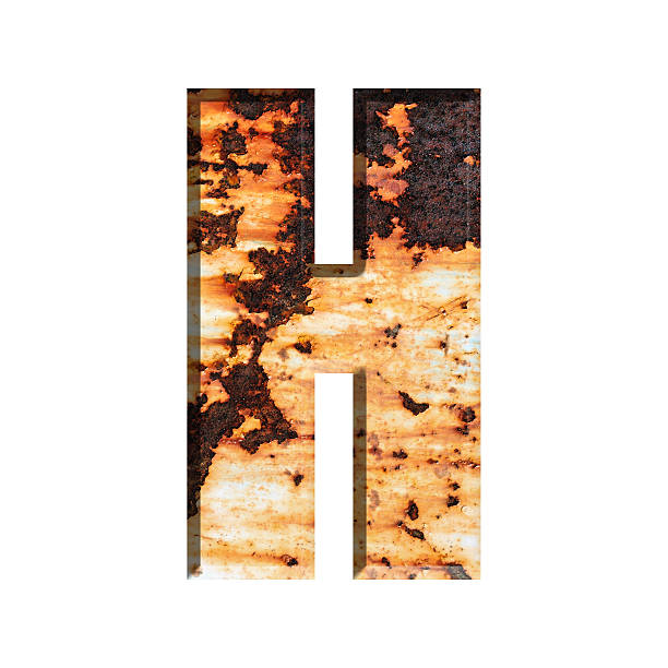 istock Alphabet on Grungy Rusted Steel texture 519754222