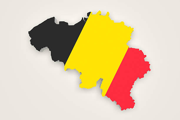 istock Silhouette of Belgium map with Belgium flag 519755370