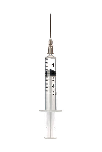シリンジ、クリッピングパスの分離 - syringe injecting vaccination healthcare and medicine ストックフォトと画像