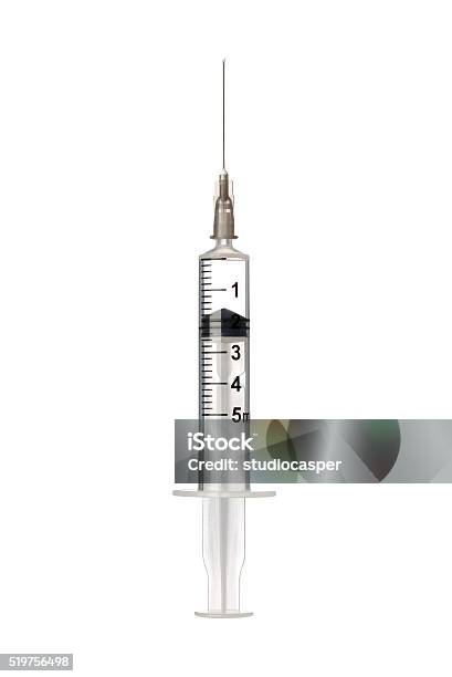 Syringe Isolated With Clipping Path Stock Photo - Download Image Now - Syringe, Sewing Needle, Cut Out