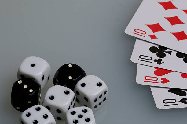 istock Cards and dice. Accessories for the game 519757486