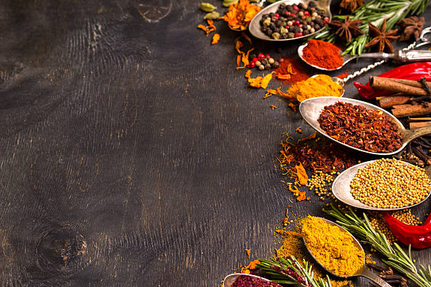 istock Set of various aromatic colorful spices 519758566