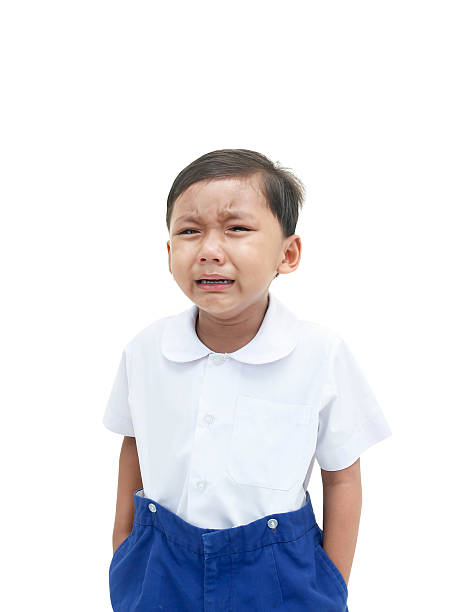 student boy crying. stock photo